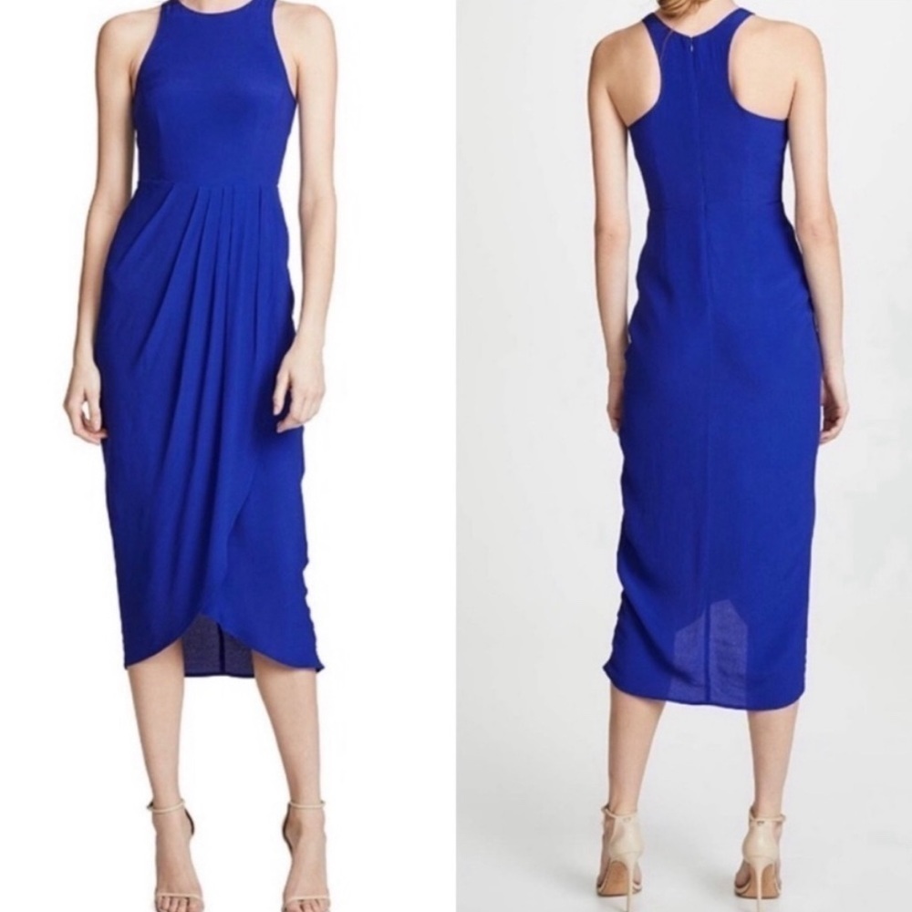 YUMI KIM NEW So Social Tulip-Hem Racerback Midi Dress Ink Size XS - Picture 4 of 9